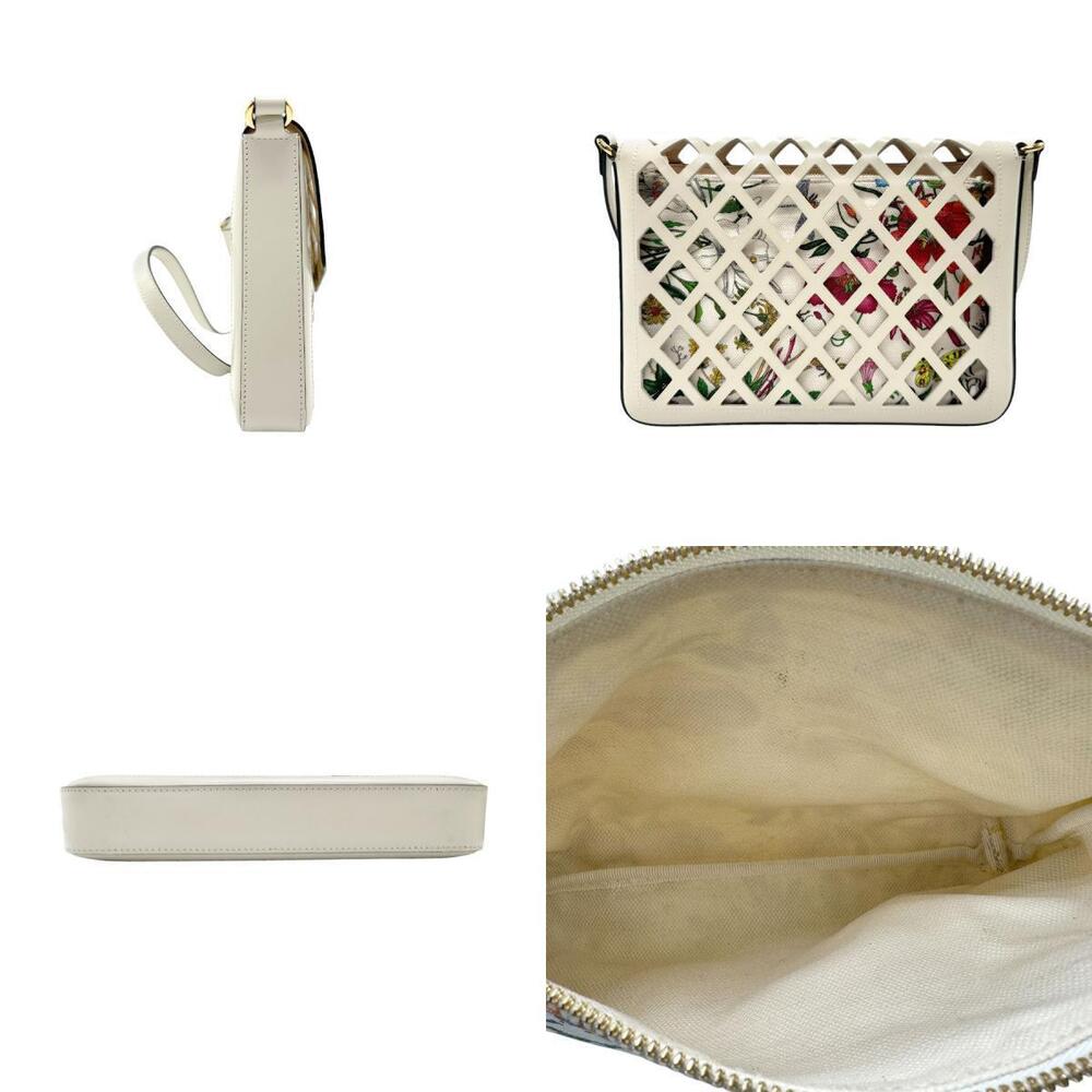 Gucci Gold Multicolor Bag Crossbody Off Leather White Flora Flower